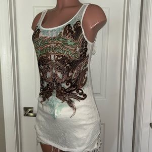 Harley Davidson sleeveless fringed shirt, medium